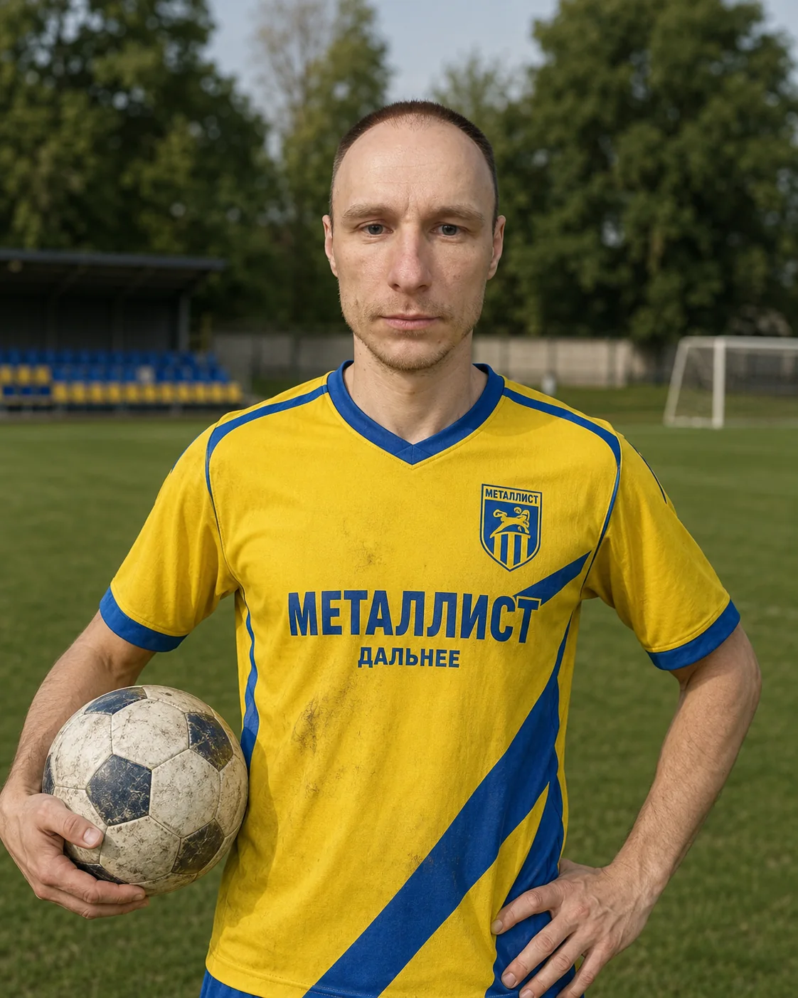 Konstantin Buryachenko with a football